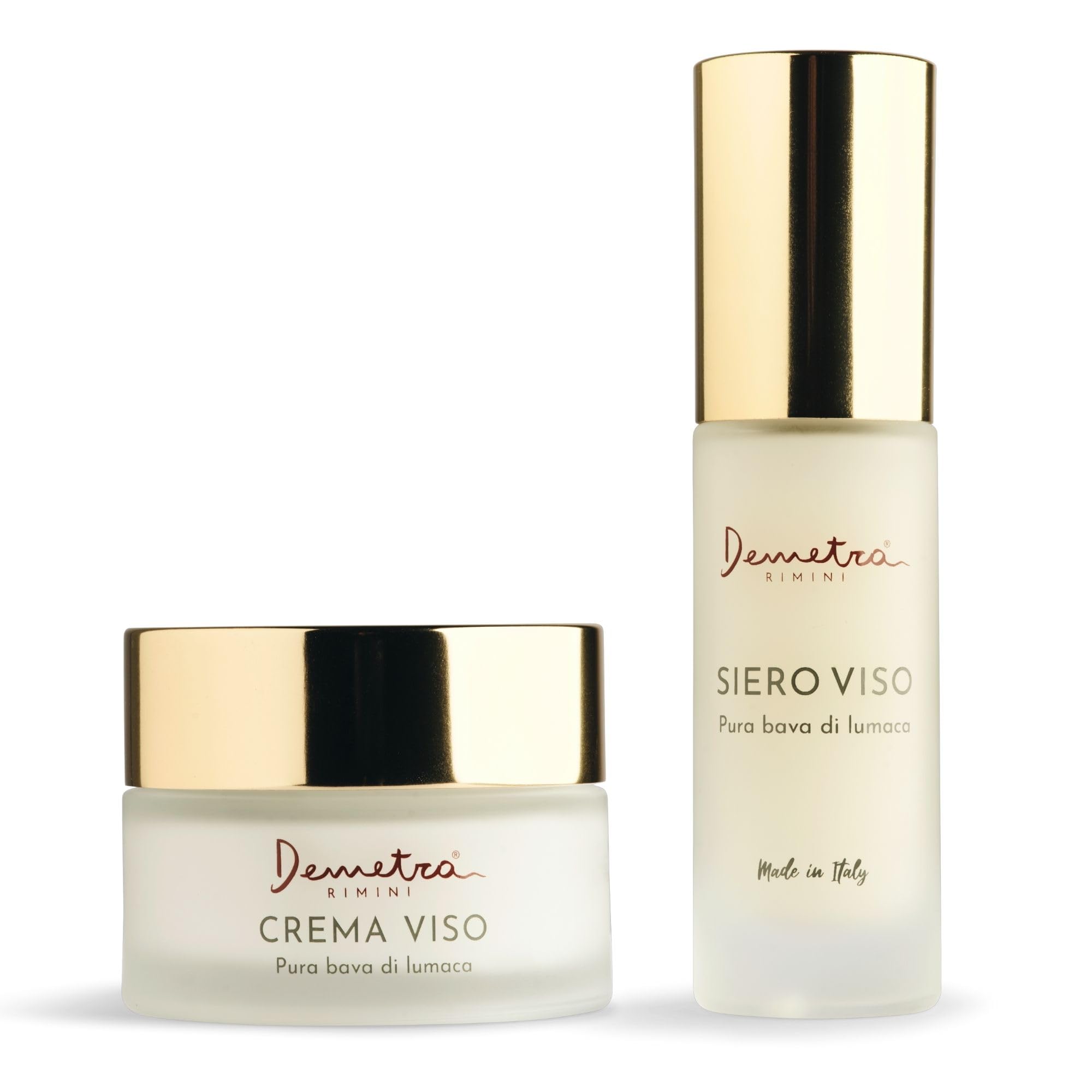 Demetra Kit Skincare 2 en 1 – Crème Visage 85% et Sérum Visage 90% – Bave d’Escargot, Acide Hyaluronique, Collagène et Élastine hydrolysés (50 ml – 30 ml) – Soin régénérant