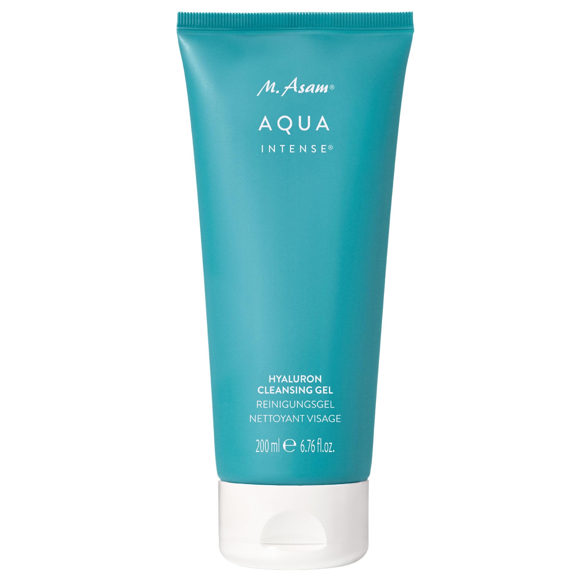 M. Asam AQUA INTENSE Hyaluron Reinigungsgel (200ml) – Sanfte Gesichtsreinigung mit Feuchtigkeitspflege, entfernt Make-up & Unreinheiten, parfümfrei & vegan, Skin Care für jede Gesichtspflege