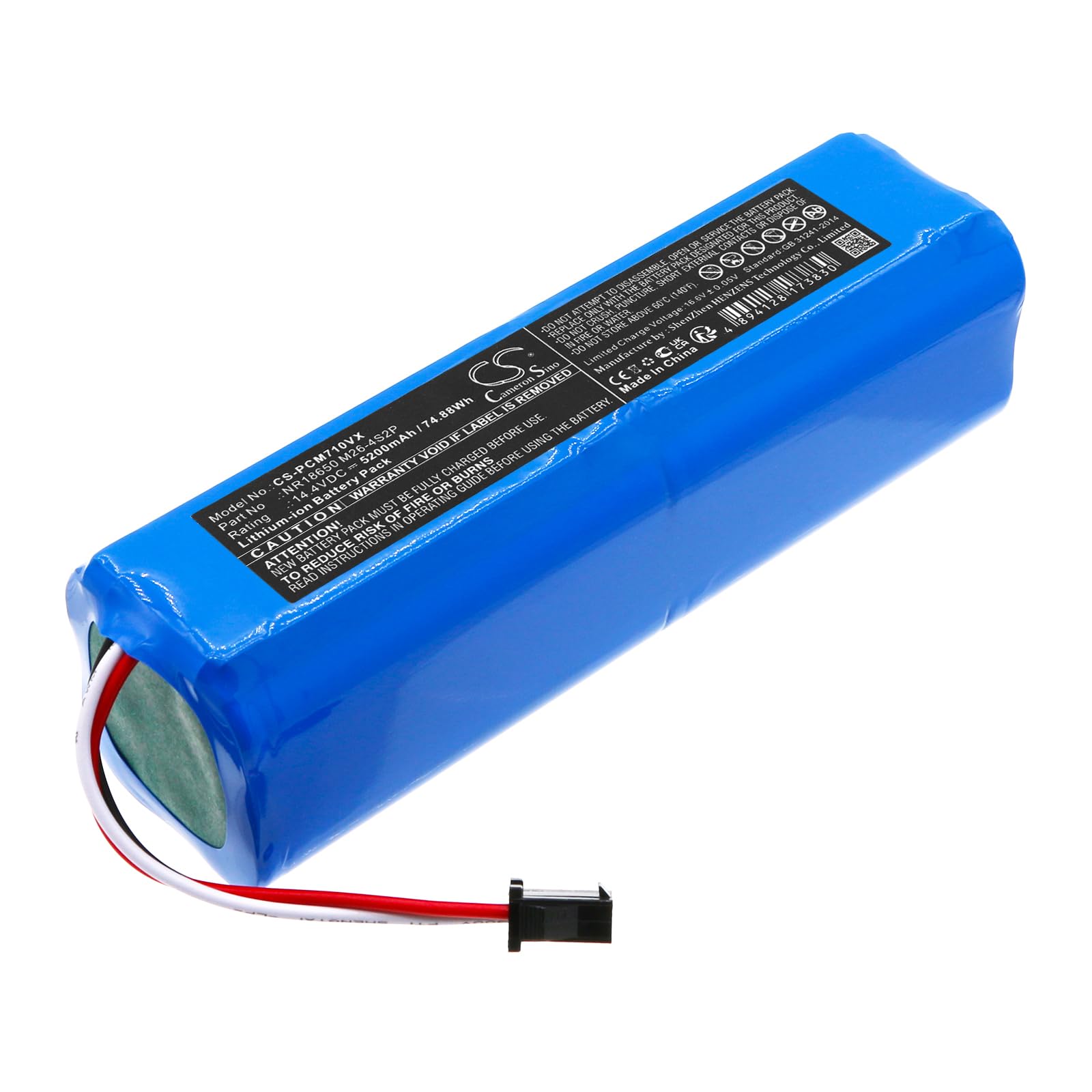 DRAWBELL 5200mAh/74.88Wh Vacuum Replacement Battery for P'roscenic M9,M9 Pro,Q8,Q8 Max,M8 Pro,M7 Pro,M7 Max,U6,LDS M7 Pro,M6,M7 LDS,Compatible Part NO NR18650 M26-4S2P