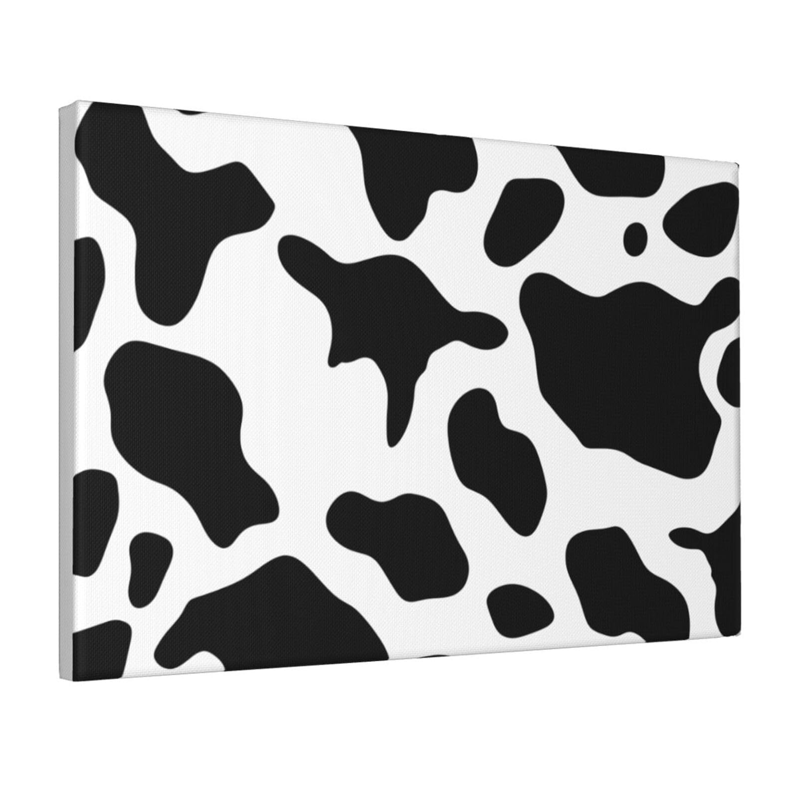 Framed Wall Art for Living Room Art Work, Black and White Cow Print Picture Prints Modern Office Wall Paintings Poster Aesthetic Wall Decorations for Home Decor Ready To Hang 8"x12"