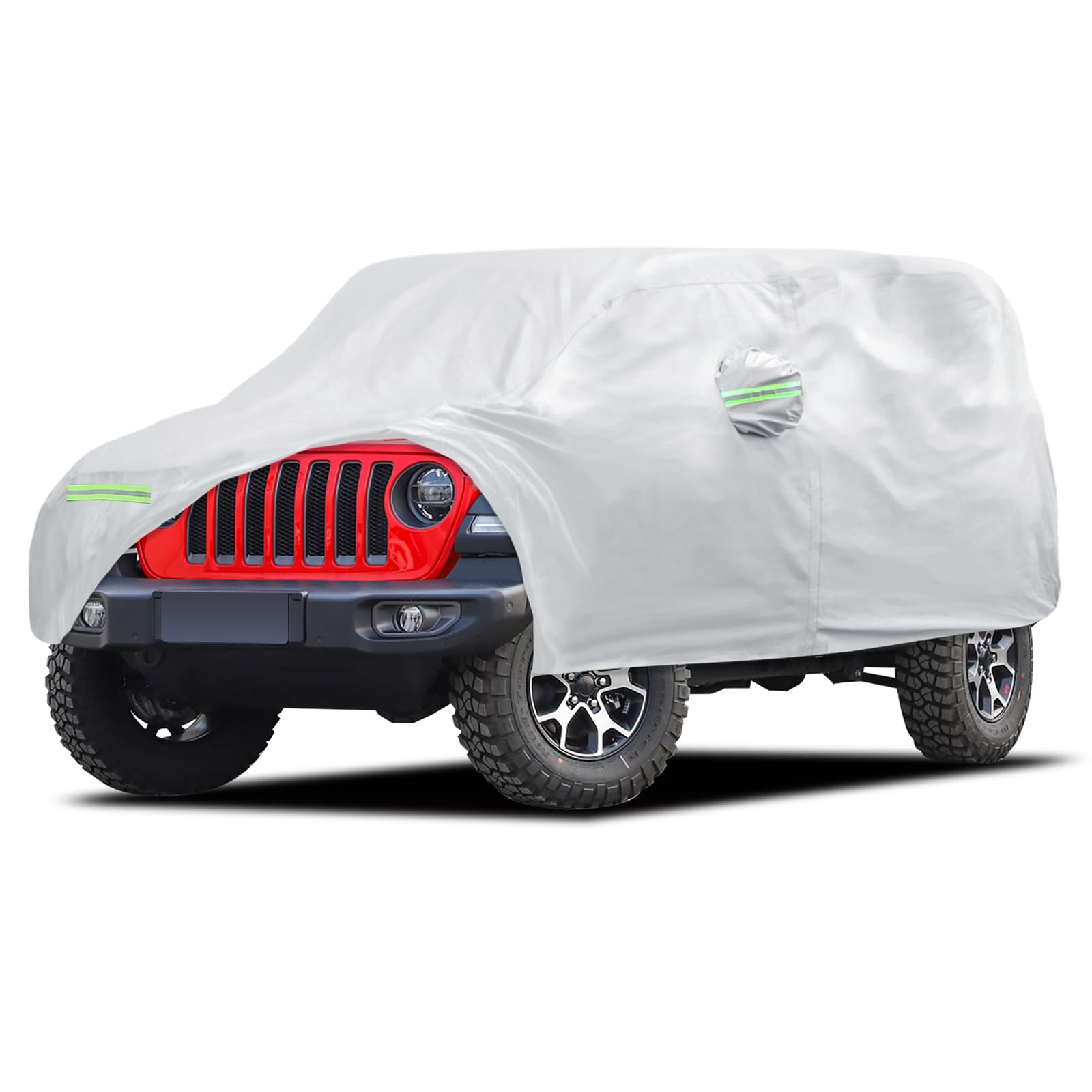 Car Cover Multi-Layer Fit for Jeep Wrangler 4 Door 2006-2026 JK JL Silver