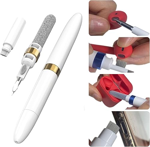 Miniatura 1 de Wanther Kit limpiador 4 en 1 para AirPods y auriculares, cepillo suave, esponja flocada, punta de bolígrafo de metal, compatible con AirPods Pro 1