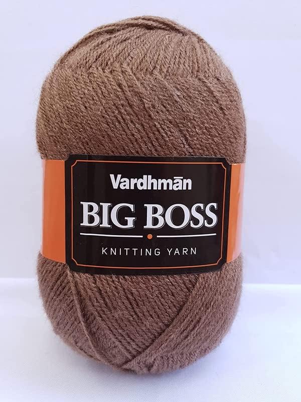 Image of NTGS Vardhman Big boss Wool Hand Knitting Soft Fingering Hank Yarn (1 Ball 200 gram Each) (Brown Shade no-2, 200 Gram)