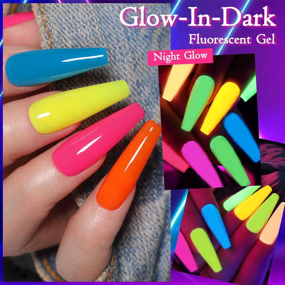 glow in the dark neon nails