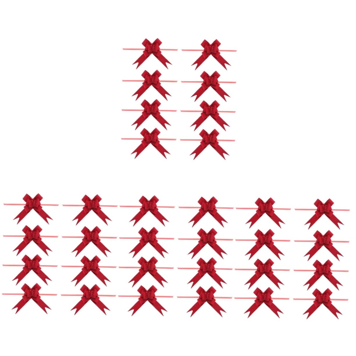 Beavorty 200 Stk Blumenschleife ribbon ripsband wandverkleidung geschenkschleife Blumengeschenke ziehen für Blumenstrauß Schleife zum Ziehen Zugbogen wickeln Plastik rot