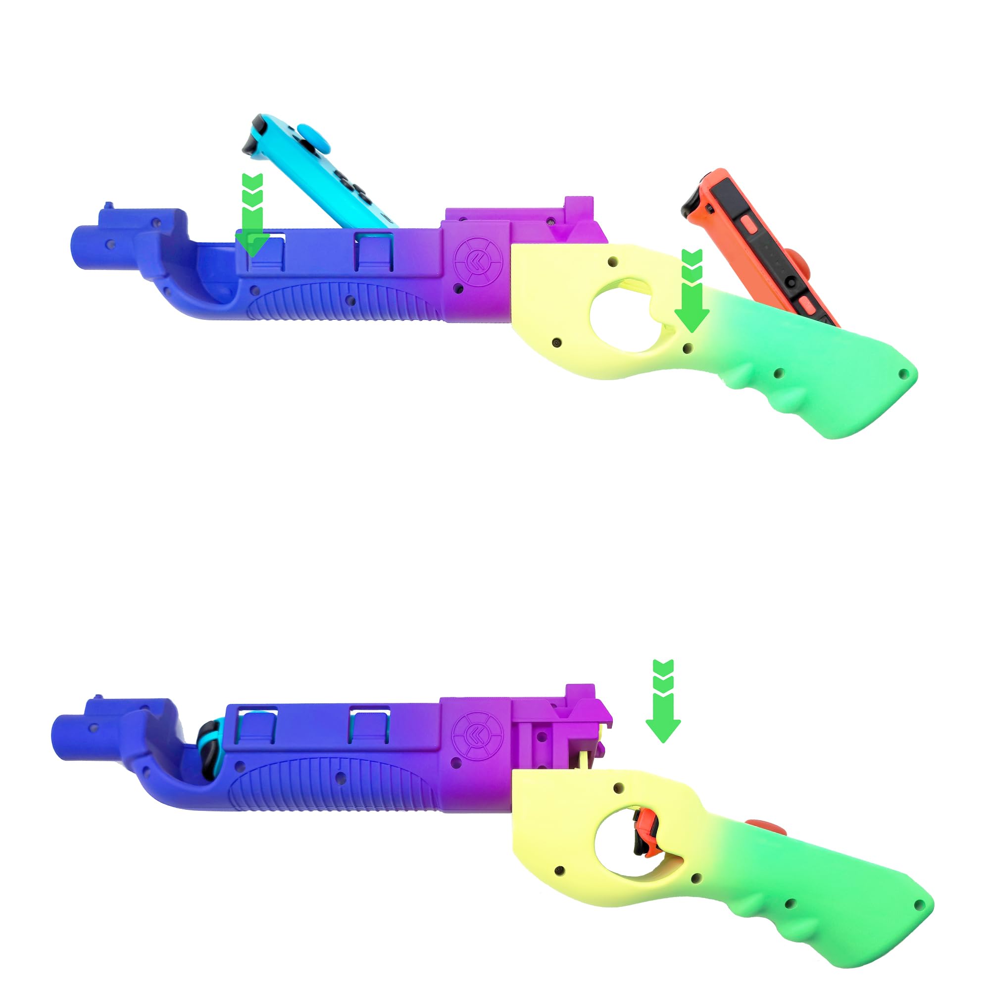 RREAKA Game Gun for Splatoon 3 for Nintendo Switch/OLED for Joycons, for Joy-Con Game Gun Controller Gaming Hand Grips Accessories for Switch Shooting Games Purple Yellow