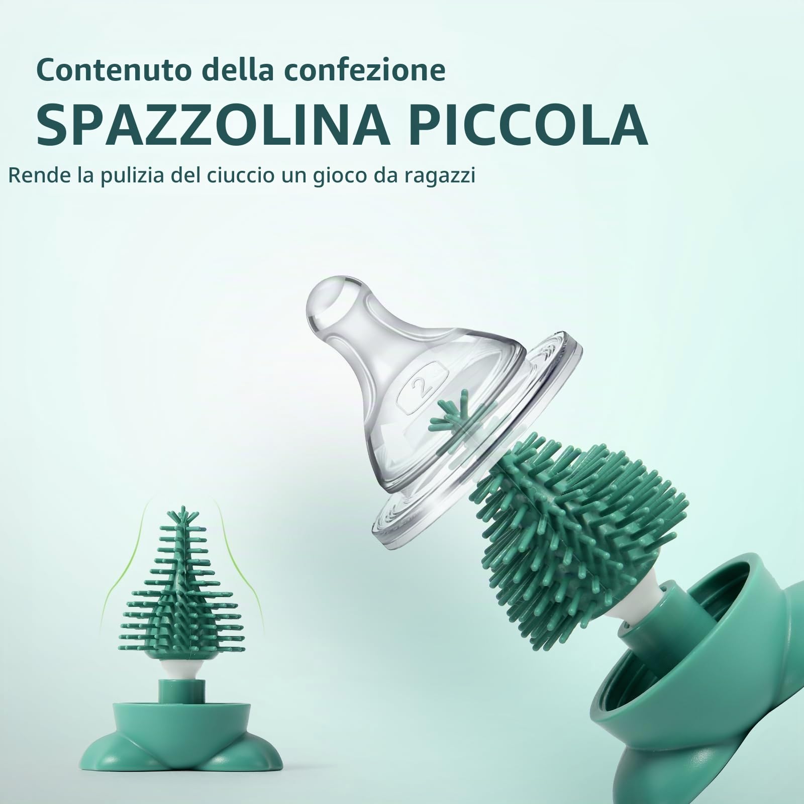 Diboniur Scovolino Biberon Silicone 3 in 1 Resistente Ai Graffi Pulisci Biberon Spazzola