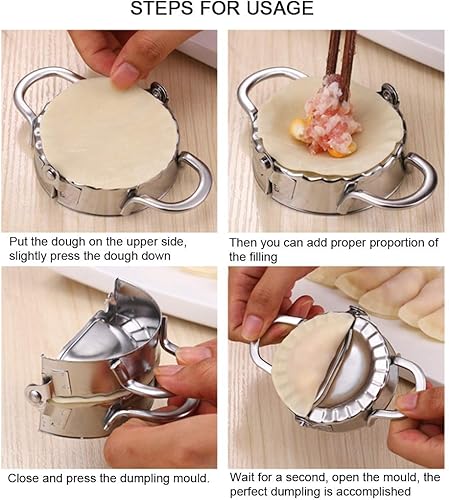 Miniatura 4 de Máquina para hacer albóndigas, molde de cocina de Cornish Pasty Maker Molde de masa de acero inoxidable para hacer pasteles de frutas, herramientas