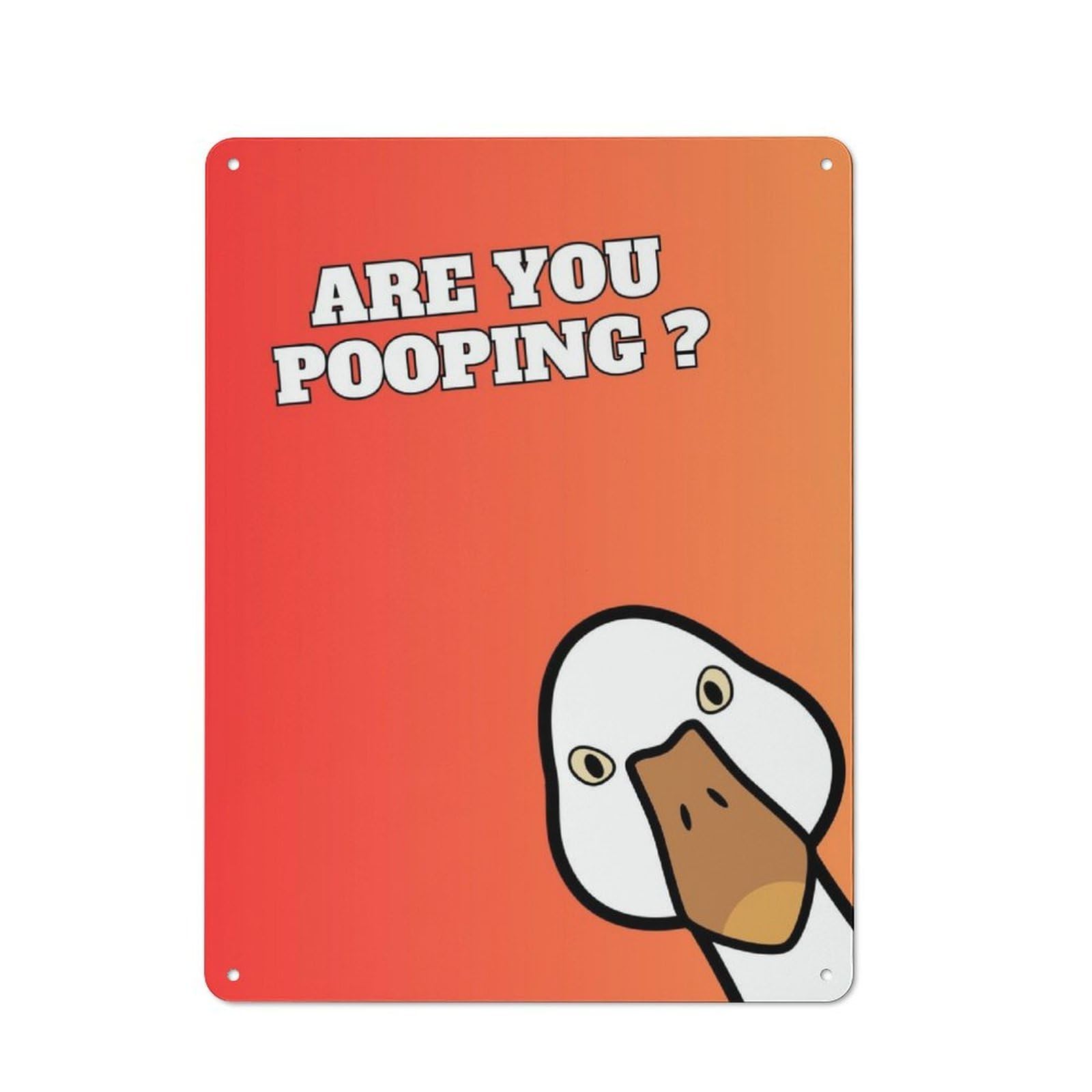 Junmoney Duck Funny Are You Pooping Workshop Style Tin Sign 40X30cm, Garage Wall Decor For Tool Room, Garage, Studio Or Home Bar