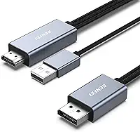 BENFEI Cabo HDMI para DisplayPort, fonte HDMI de 1,8 m para monitor DisplayPort compatível com placa gráfica de PC, laptop, PS5, Xbox One (360), compatível com 4K @60Hz 2K@144Hz 1080P@165Hz