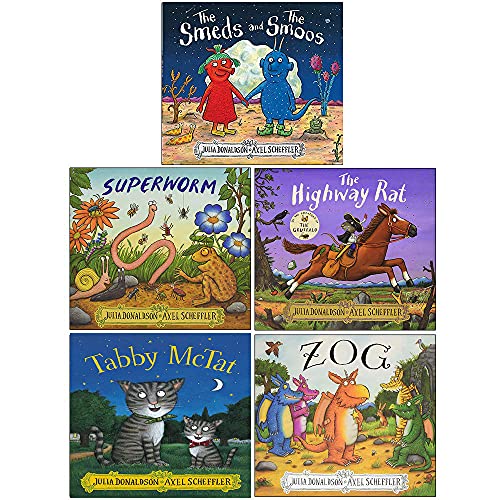 Julia Donaldson 5 Books Collection Set By The Creators of the Gruffalo (The Smeds and the Smoos, Superworm, The Highway Rat, Tabby Mctat, Zog)