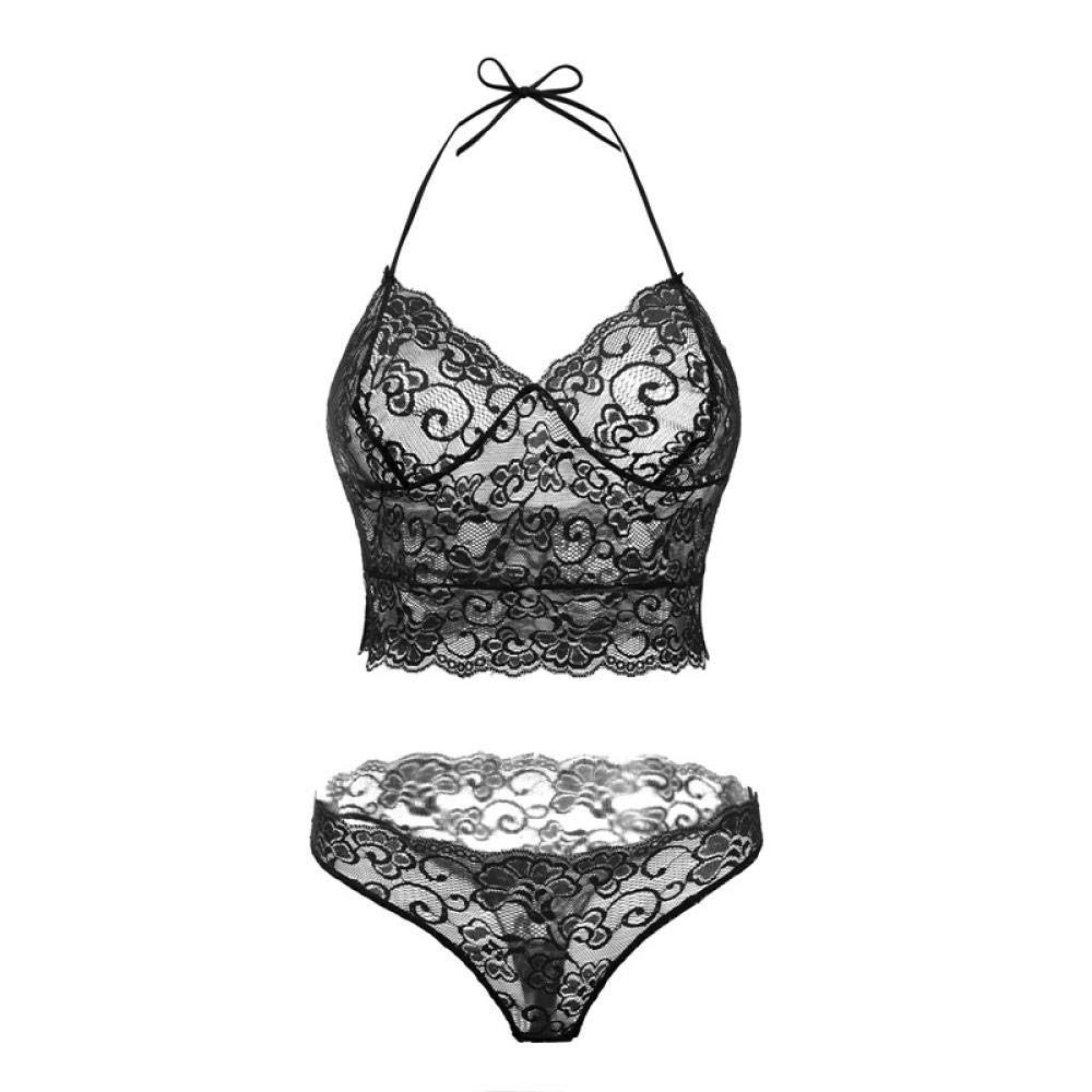 RWRAPS Set Accappatoio Lingerie Sexy Hot Lingerie Sexy Top e Slip Set Biancheria Intima di Pizzo da Donna (Ny661white X) (Ny661black X)