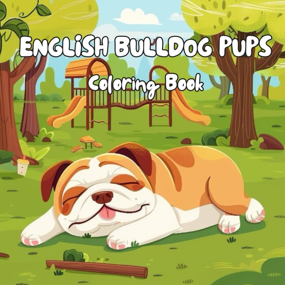 English Bulldog Pups coloring book