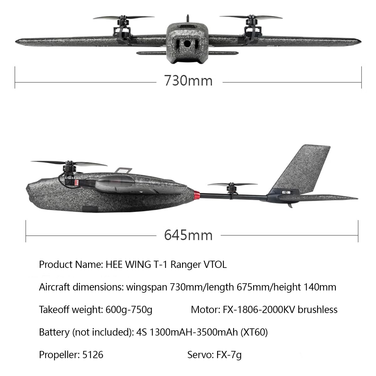 Aeroplano RC, design VTOL con doppio motore, costruzione in schiuma EPP, montaggio facile in 1 minuto, perfetto per volare all'aperto e regalo per adulti