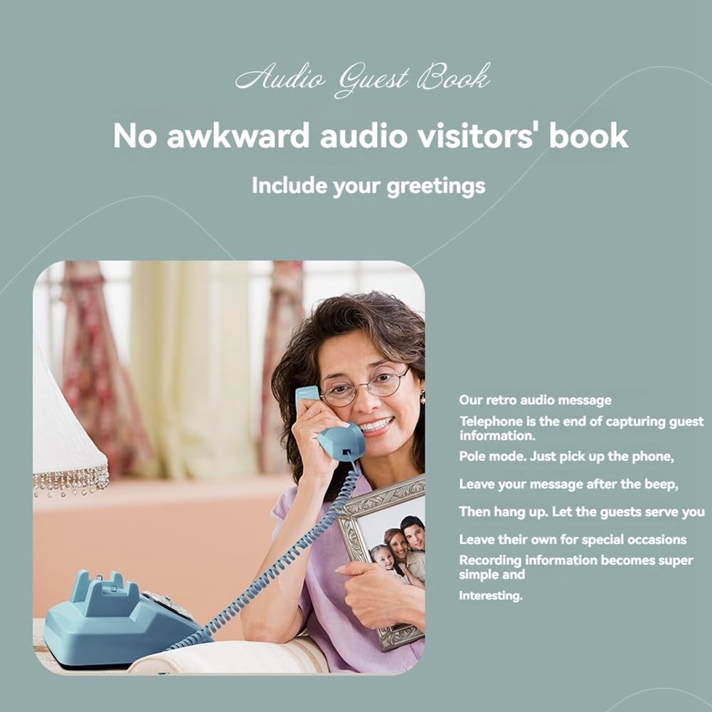 Ślubna księga gości audio - nagraj niestandardową wiadomość audio - spersonalizowany sposób na zachowanie specjalnej okazji niebieski