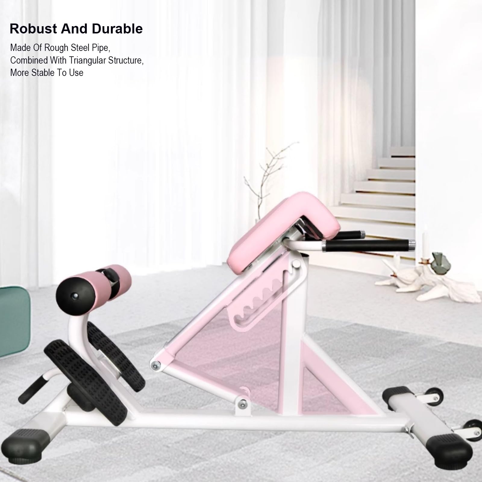 Silla Romana, Máquina De Extensión De Espalda Multifunción, Banco De Entrenamiento Ajustable, Banco De Hiperextensión para Gimnasio En Casa, Entrenamiento De Fuerza, Cap(Pink)
