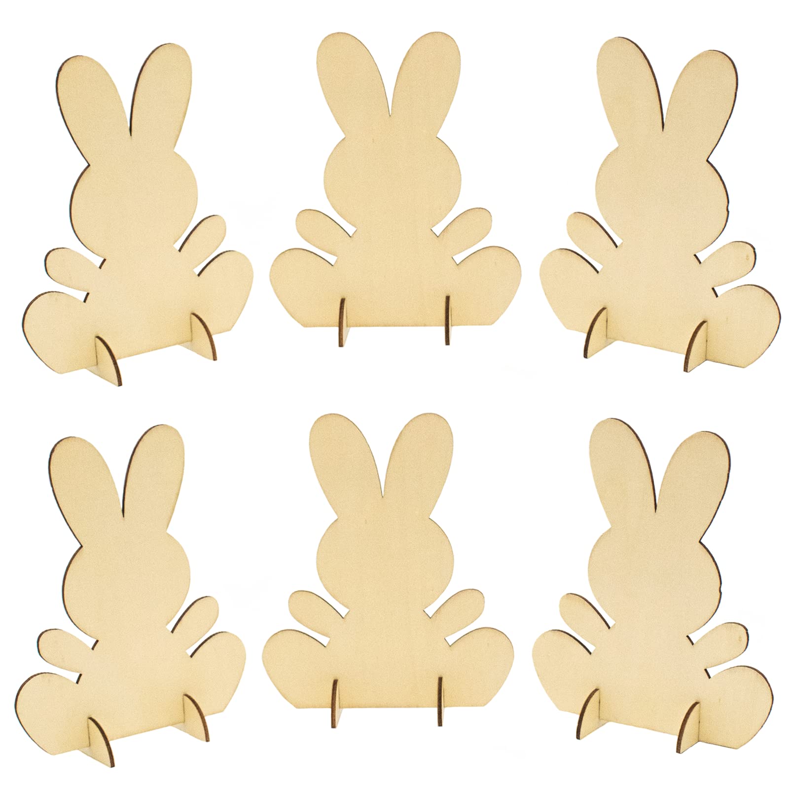 Lemotoy Kit Créatif Pâques Enfant - 6 Lapins & Poussins En Bois à Peindre DIY Avec Peintures & Outils, Activité Manuelle Ludique Pour Filles Et Garçons