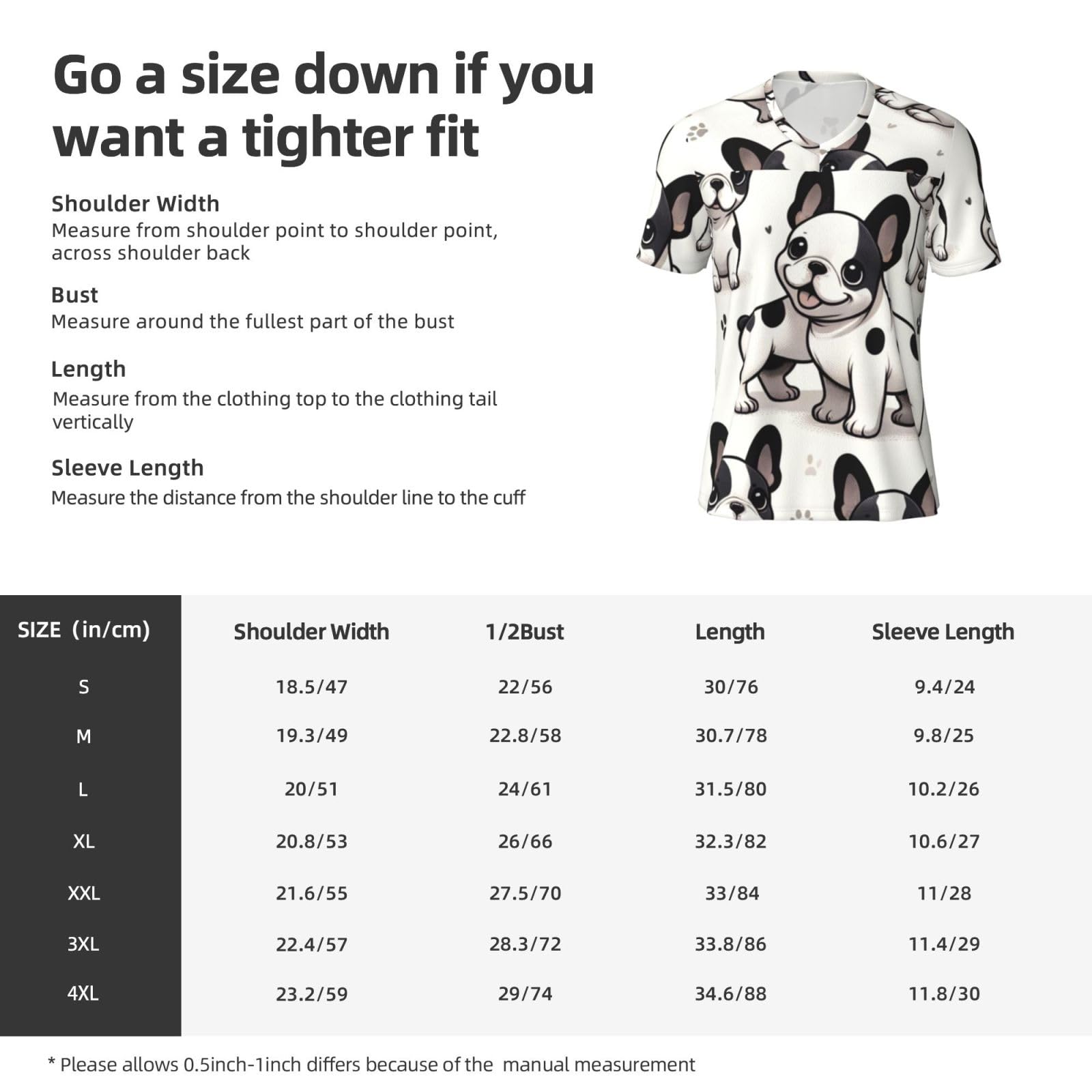 Stylish Athletic Sports Jersey Cute-French-Bulldogs Men's Rugby Jersey 3X-Large Black