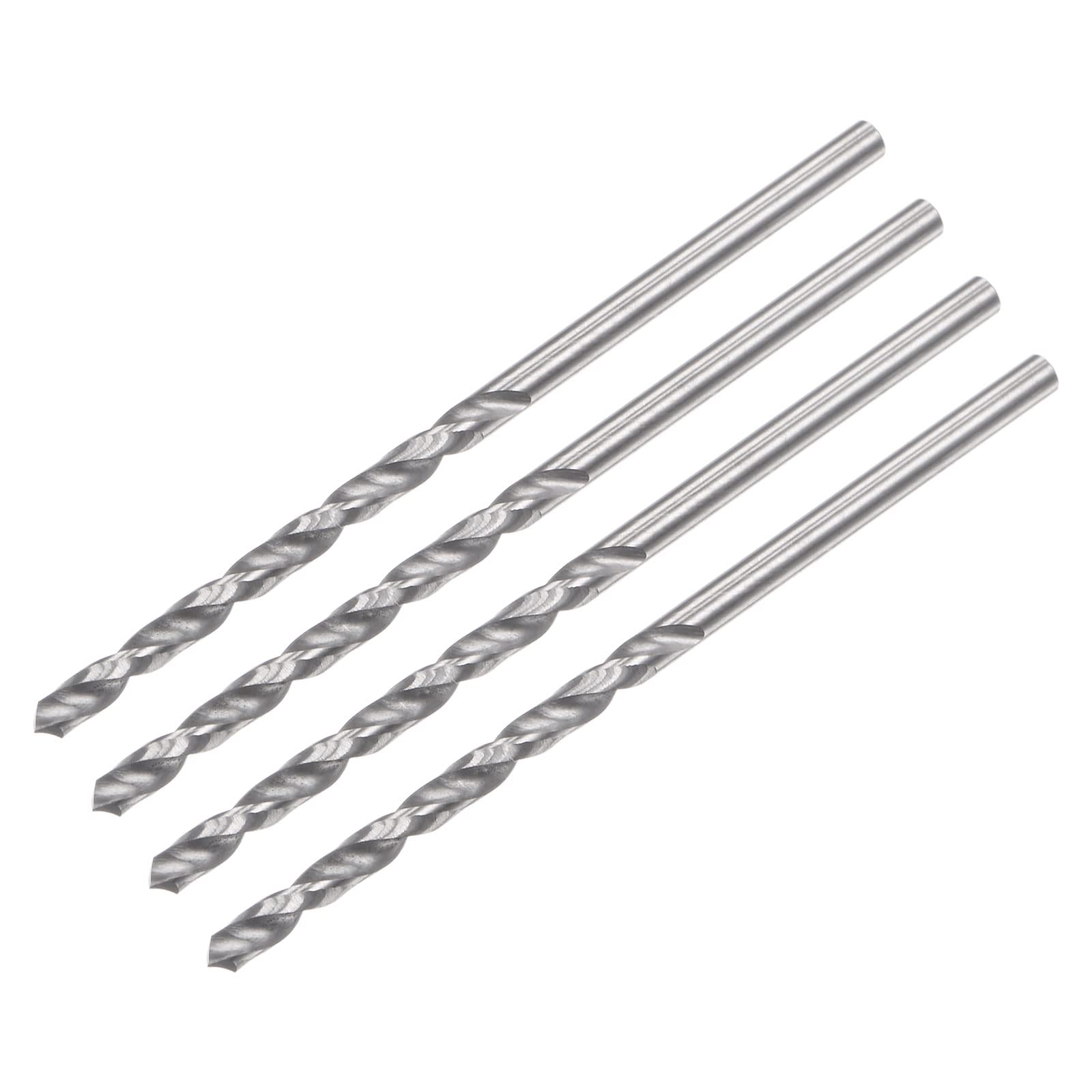 sourcing map Solid Carbide Drill Bits, 1.7mm C2/K20 Tungsten Carbide Jobber Drill Bits Straight Shank Drilling Tool for Stainless Steel Aluminum Iron Metal Plastic 4pcs
