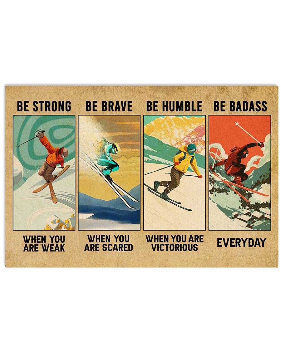 Poster vintage in metallo con scritta in lingua inglese Be Bad Ass Everyday Be Strong When You are Weak Be Brave When You Are Victorious, 20,3 x 30,5 cm