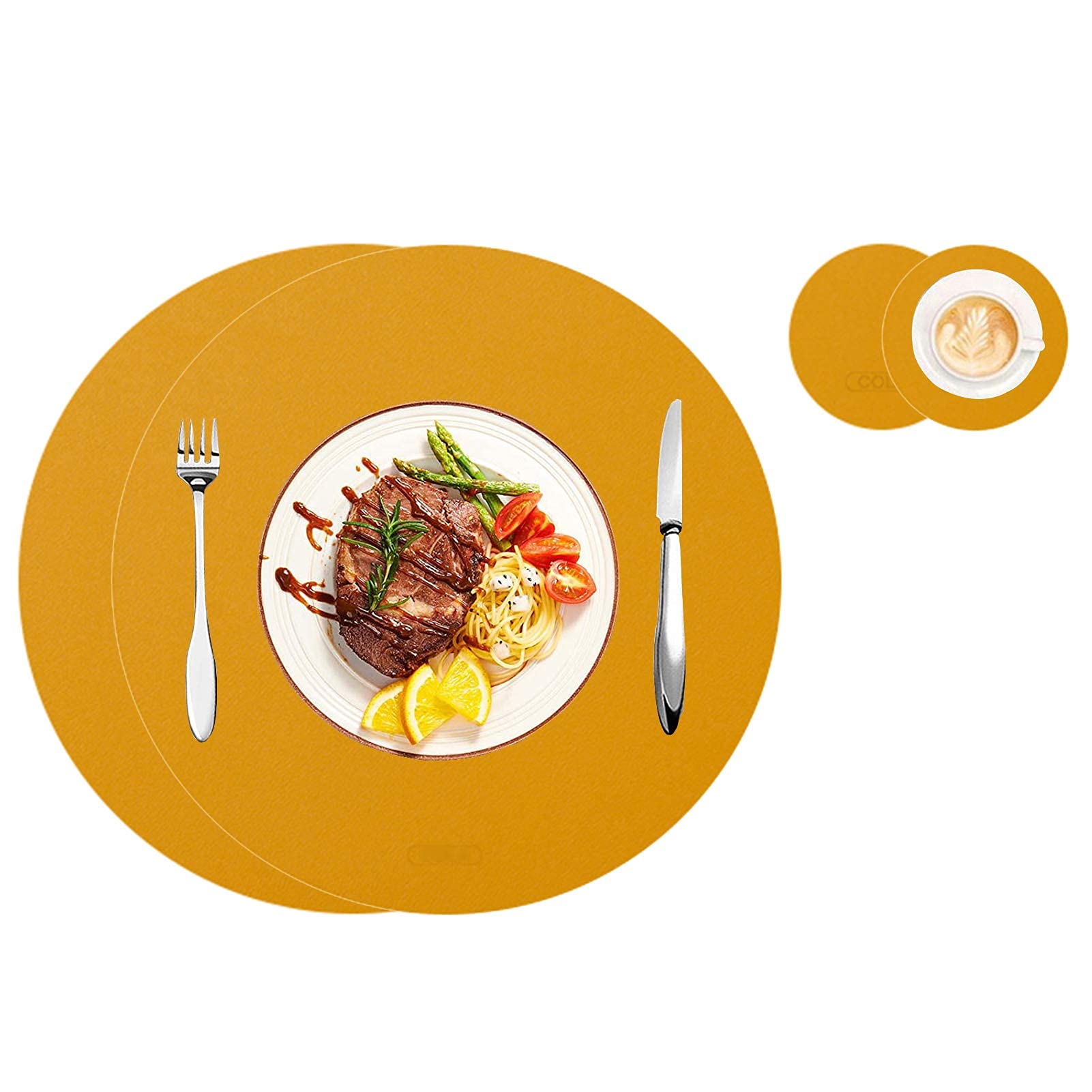 Sets de table ronds en cuir lavables pour sublimer vos dîners en cuisine