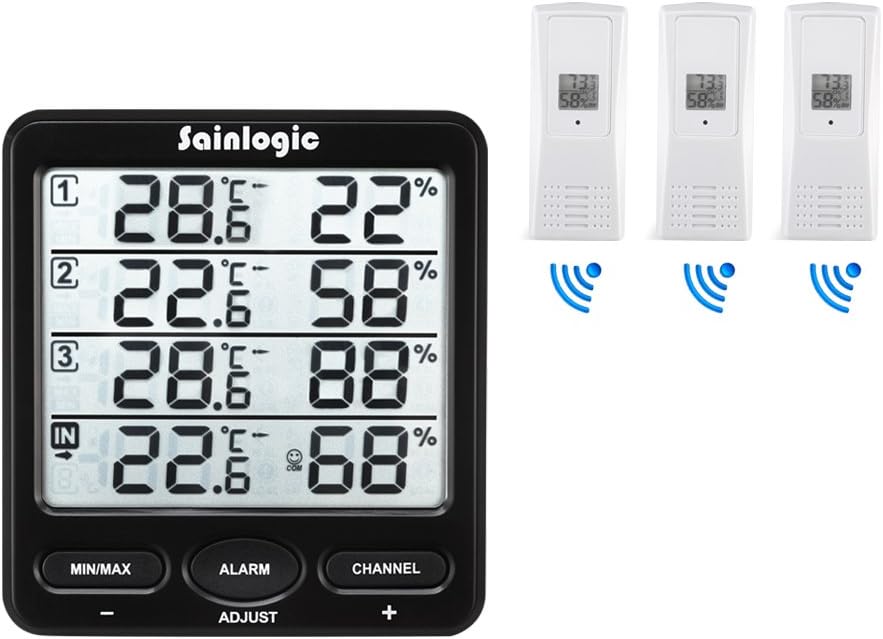 Sainlogic Weather Station Main Display Unit and three remote sensors