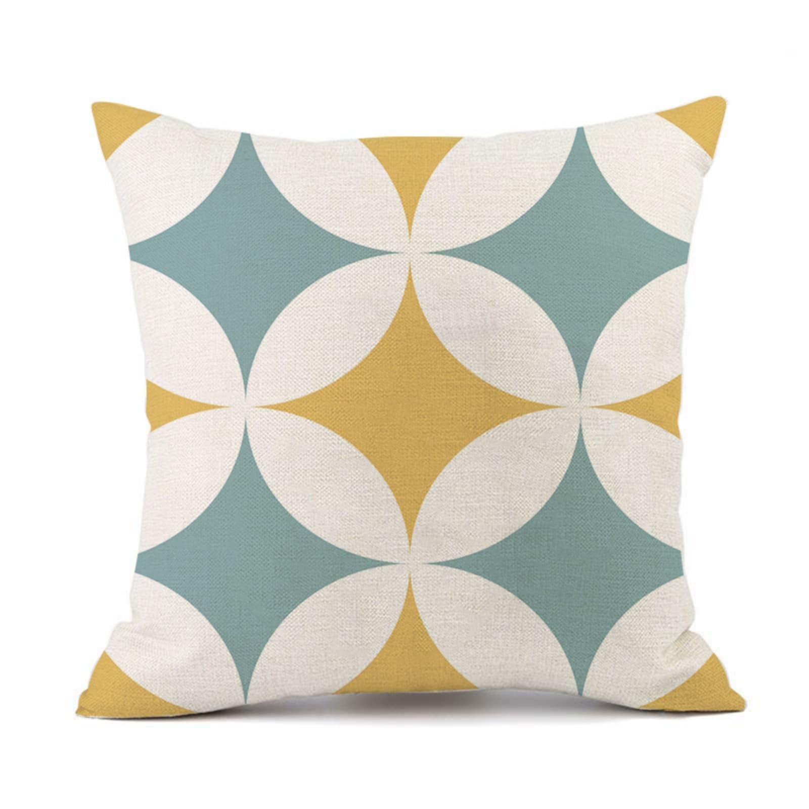 Cushion Covers 60cm x 60cm Blue Pattern Large cushions with covers included - Linen Square Decorative Throw Pillowcases with Invisible Zipper, for Livingroom Sofa Bedroom
