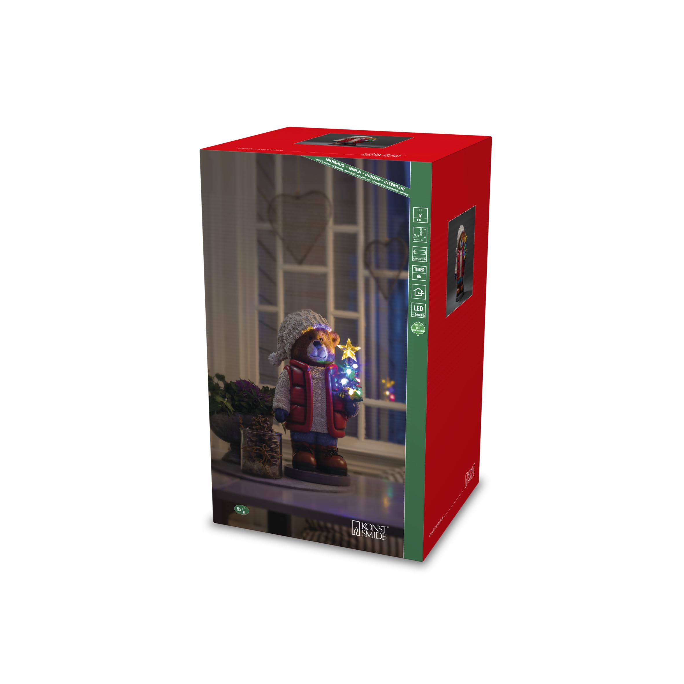 LED sfeerlamp teddybeer v. binnen batterijvoeding