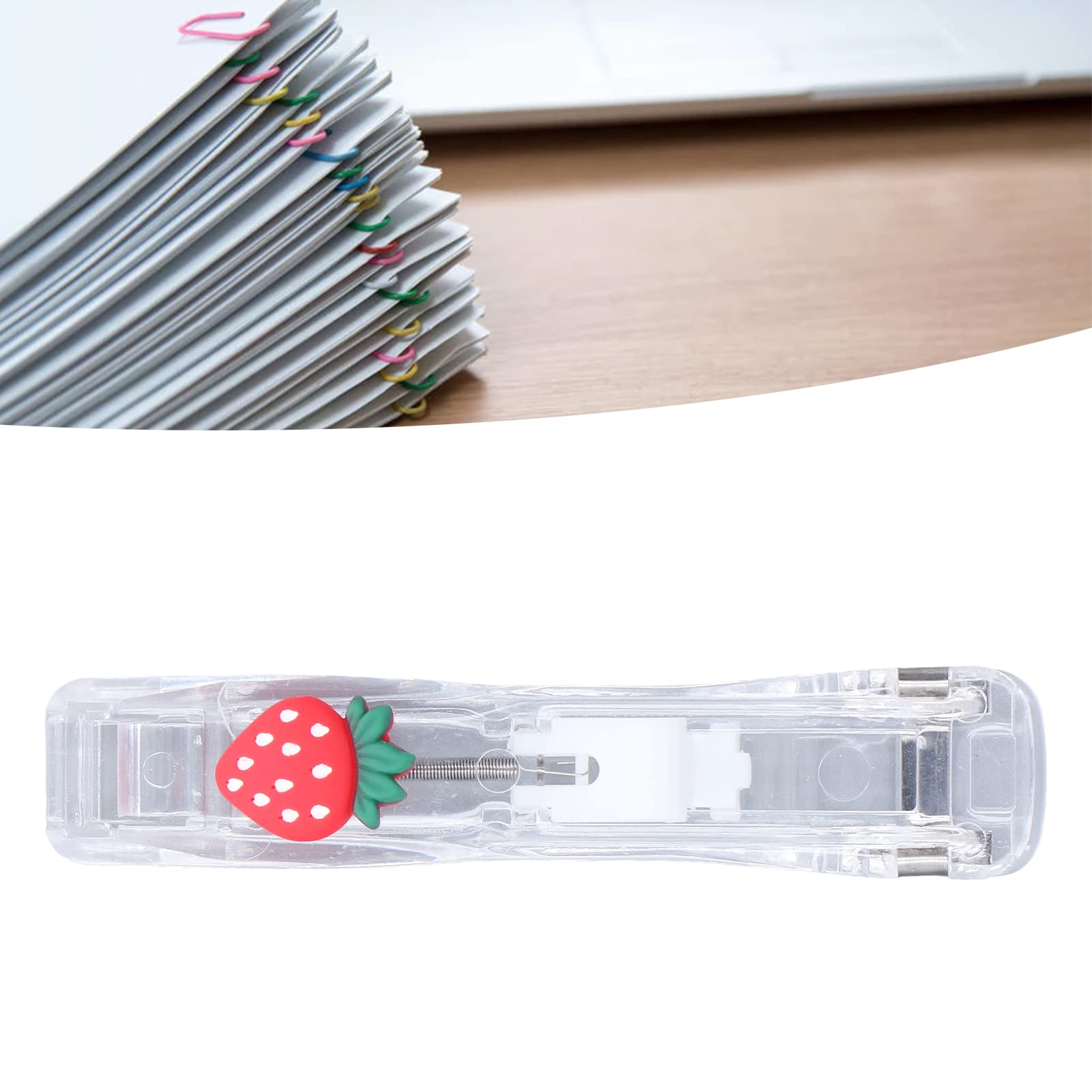 2 Distributori Di Graffette A Spinta MisFun - Con 100 Clip Riutilizzabili, Per Ufficio, Scuola E Casa - Foto 2