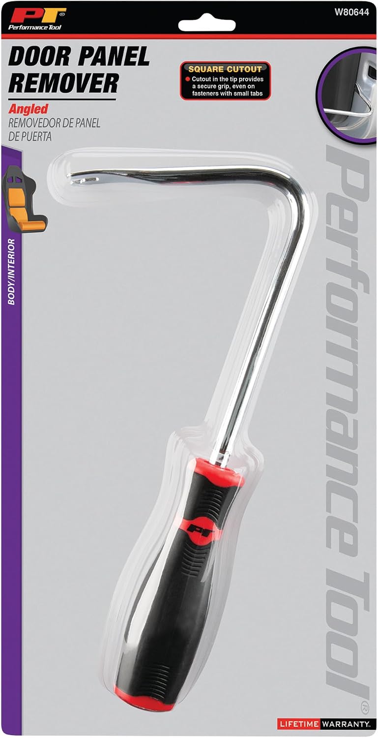 Performance Tool W80644 Bent Shaft Upholstery Panel Removal Tool & Fastener Remover with Ergonomic Grip Handle for Easy Door Panel Release on Most Vehicles