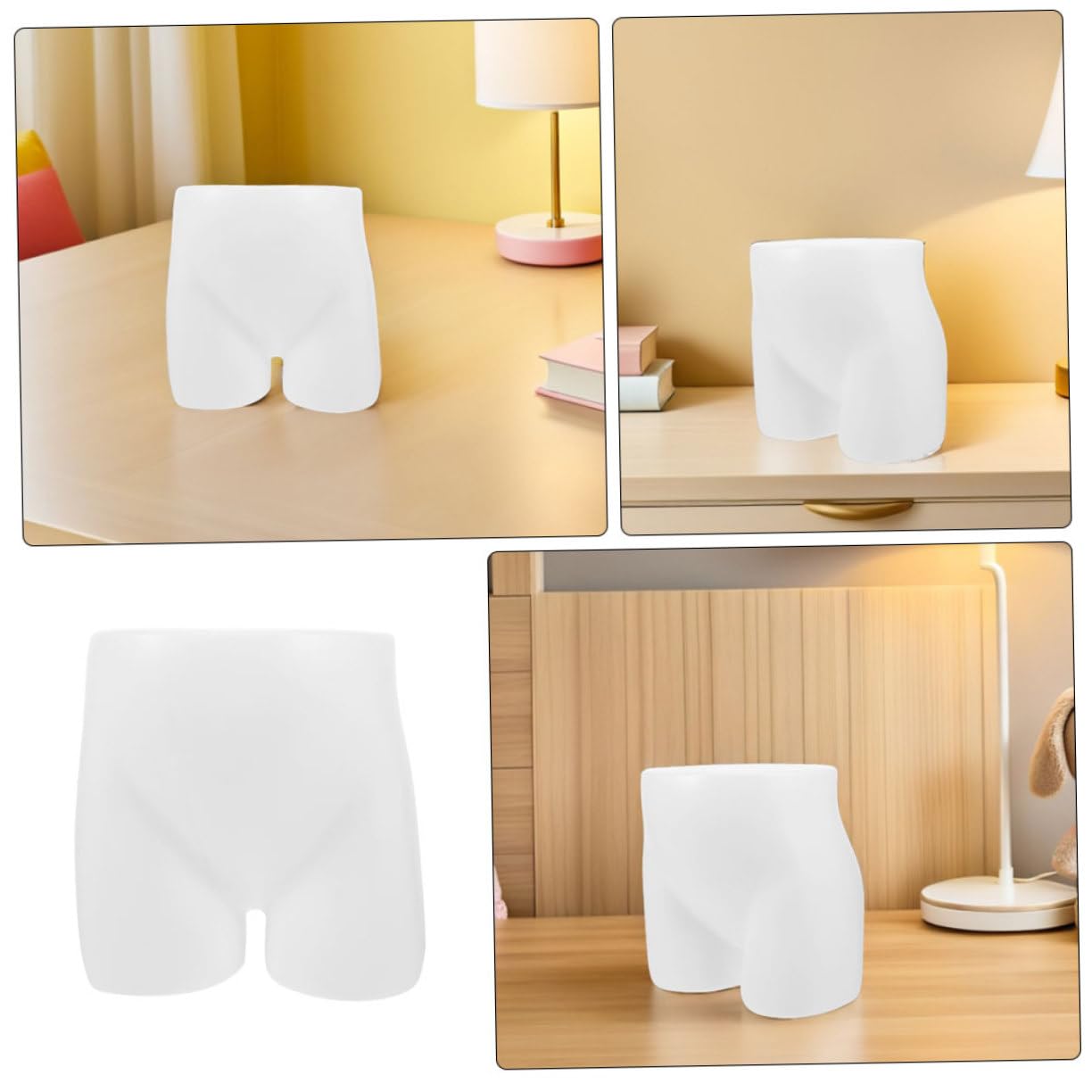 Amosfun Manichino Modello Busto per Bambini da Esposizione in Plastica Bianca Opaca per Mutandine e Biancheria Intima , per Vetrine e Negozi al Dettaglio