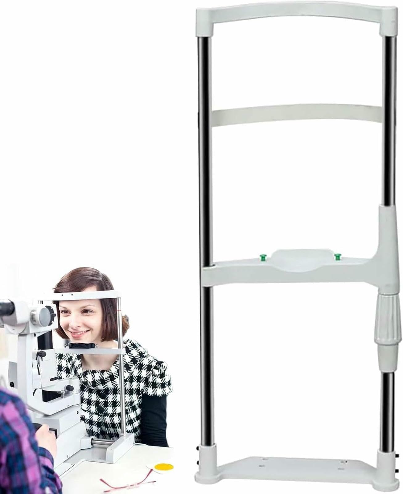 Fini la fatigue posturale : support de mentonnière relevable pour optométrie stable
