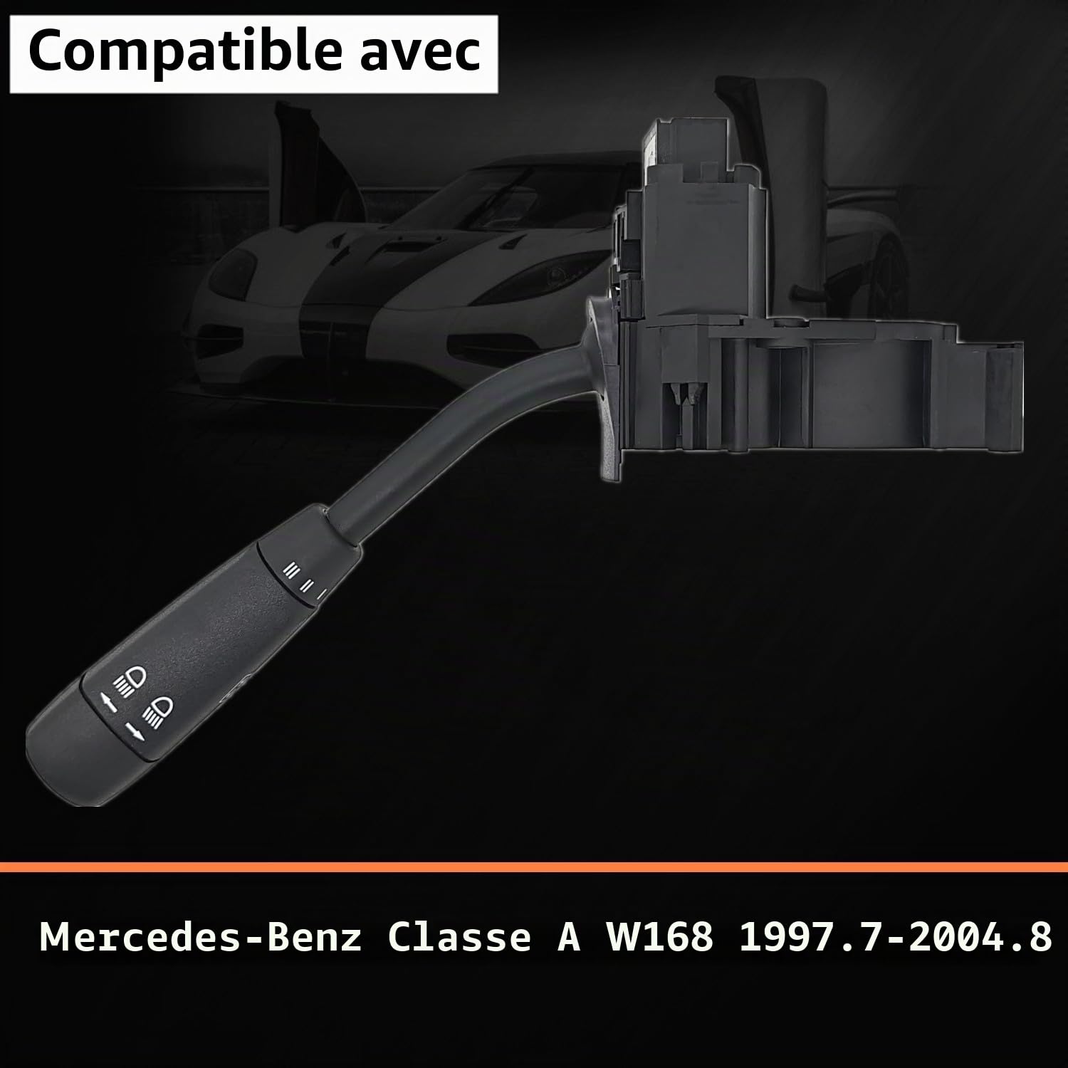 Commodo Interrupteur Essuie-glace Phares d’éclairage Clignotants Compatible avec Mercedes-Benz A-Klasse W168 1997-2004 A1685450110 1685450110