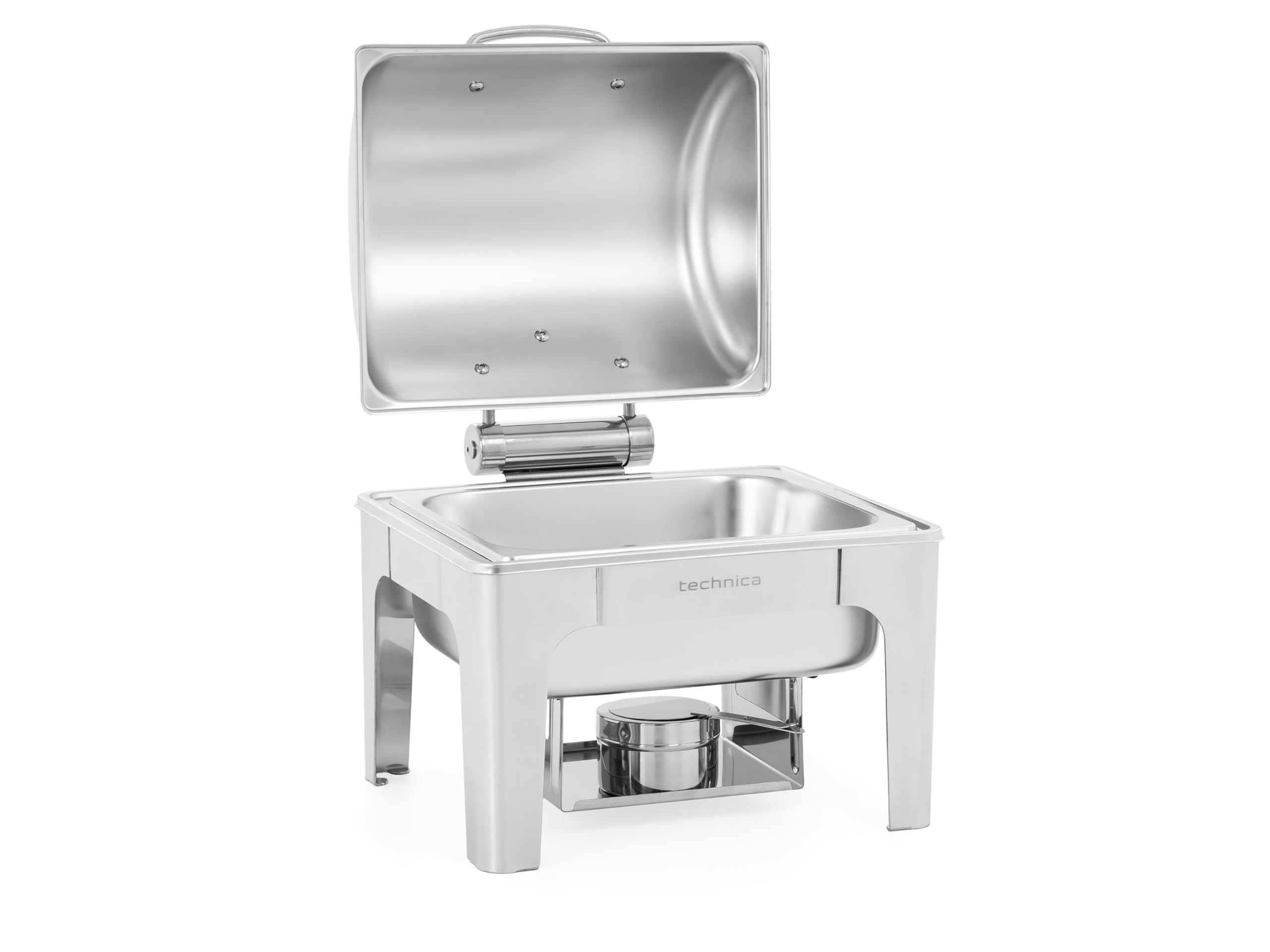 TECHNICA ze stali nierdzewnej, 4 l – Wytrzymały i łatwy w czyszczeniu na bufety – Profesjonalny GN 1/2 z pokrywką – 36,5 x 34,5 x 32 cm