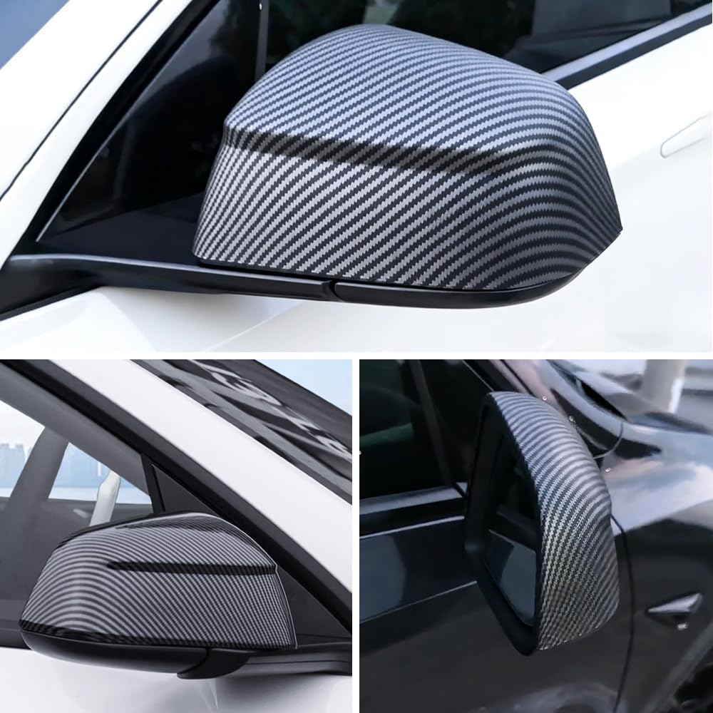 MAXDOM Side Mirror Cap Compatible with Tesla 2025+ Model Y Juniper (Matte Carbon Pattern, Model Y Juniper 2025+)