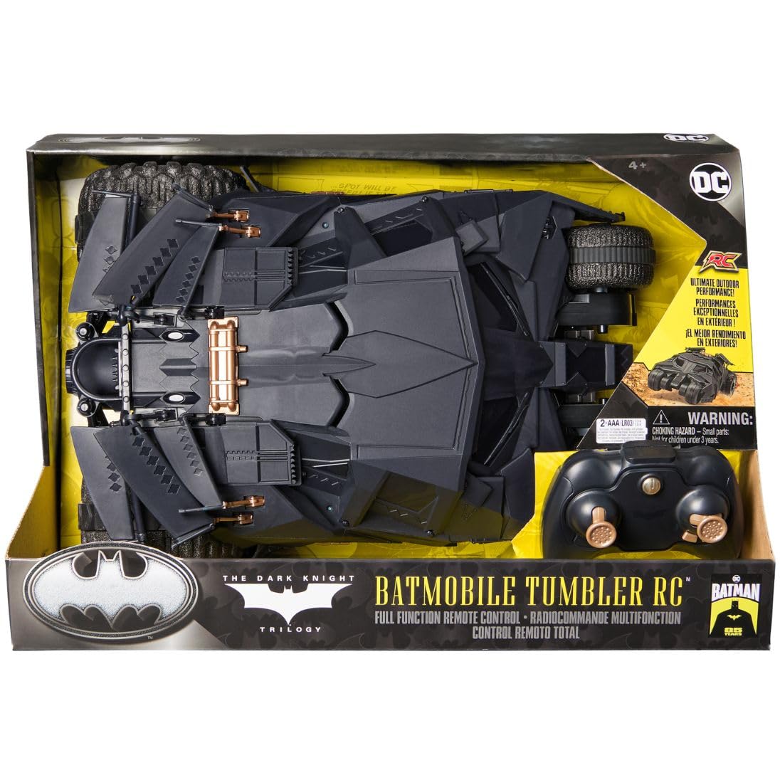DC Comics, Batmobile Radiocomandata da "Batman il Cavaliere Oscuro". Giochi per Bambini e Bambine, 3+ Anni