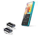 BoxWave Cable Compatible with Safuciiv MP3 Player (2.4 in) - USB-C to A PortChanger (2-Pack), USB Type-C OTG USB Portable Keychain - Slate Black