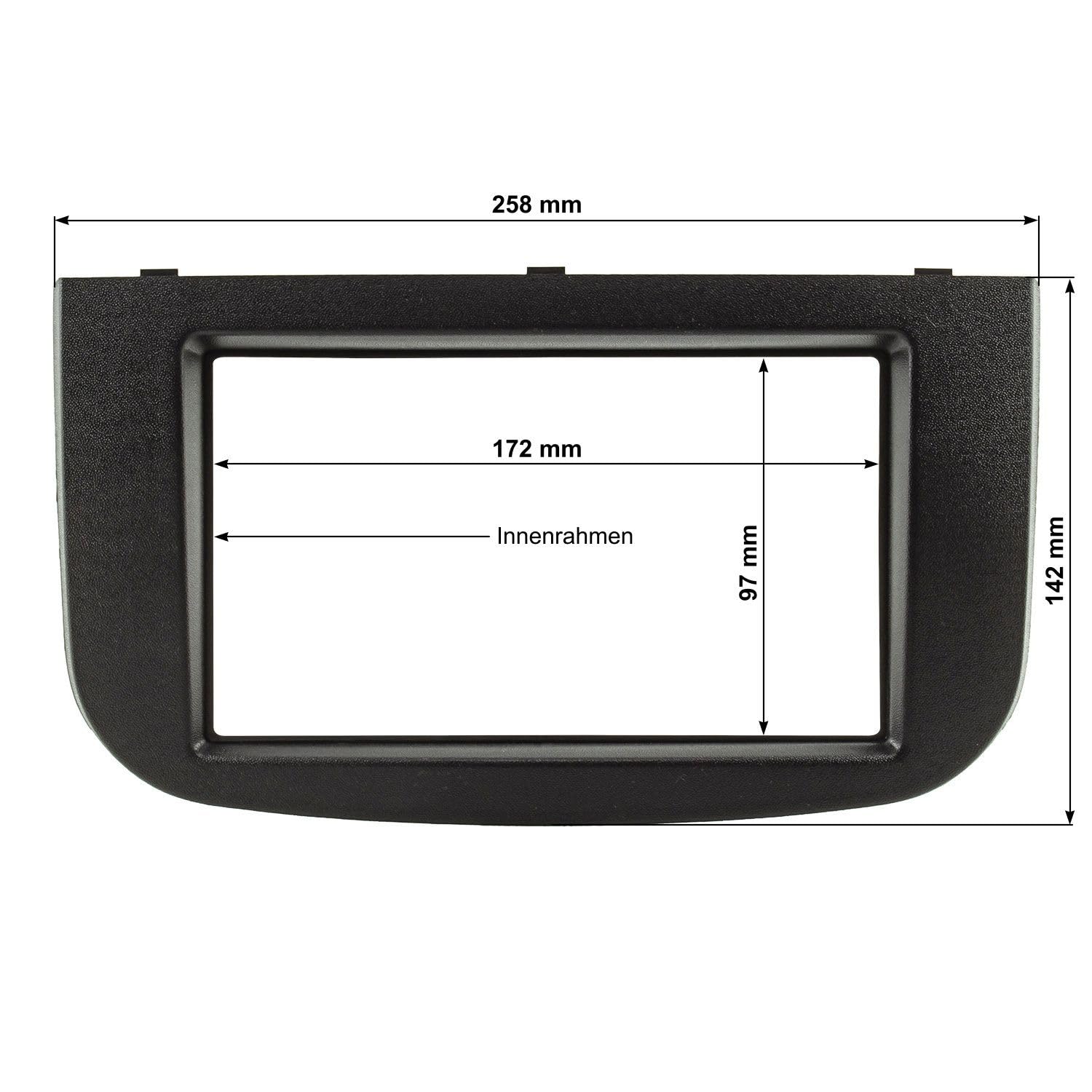 tomzz Audio 2437-018 Doppel DIN Radioblende kompatibel mit Mitsubishi Colt Z30 Z30G Z3B Z3V 2008 bis 2012 schwarz