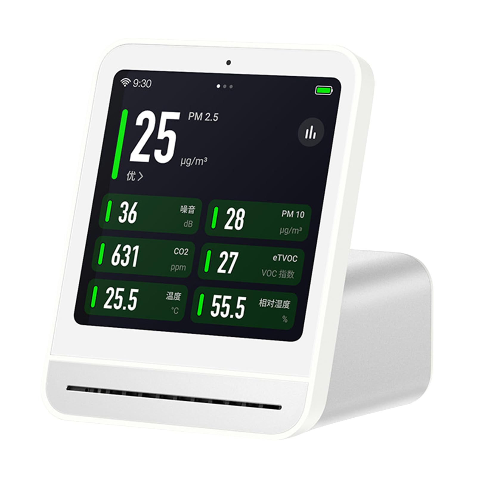 Jiingekk White Air Transducer With Alarm Systems Usb Rechargeable Monitor Easy To Use For Indoor Pollution & Noise Detection Noise Pollution Meter