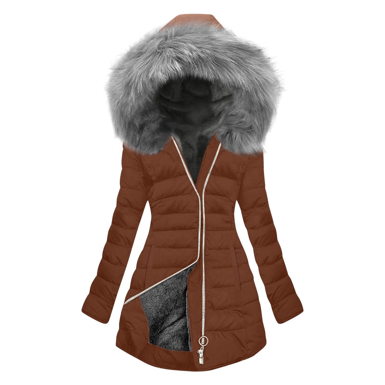 HAOLEI Abrigos de Invierno para Mujer,Abrigo Largo Invierno Chaqueta Acolchado Cálido Abrigos Gruesa Plumifero Chaquetas Polar Elegante Parka Prueba de Viento con Capucha para Diario y Al Aire Libre