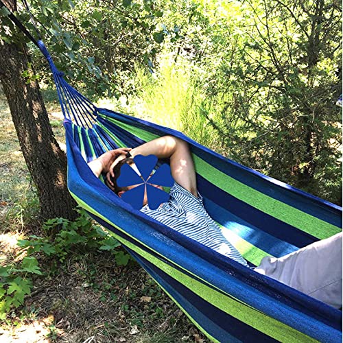 Anyoo Cotton Hammock Comfortable Fabric with Tree-friendly Straps, Durable Portable Hammock with Travel Bag,Perfect for Garden Camping Outdoor/Indoor Patio Balcony Backyard