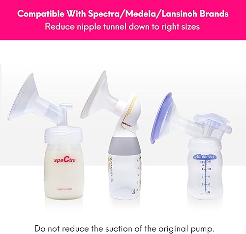 Miniatura 7 de Insertos de brida de silicona de 0.984 in compatibles con Spectra S1/S2, Medela, Bellababy, Elvie, Paruu R12 P10, Momcozy S9 S10 S12 Pro, protector