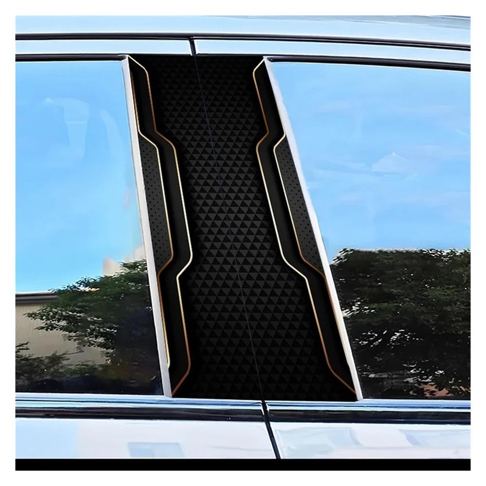 Dabhuoc One Color Car Parts 2Pcs Car Window Pillar Stickers Geometric Texture Scratch Protection