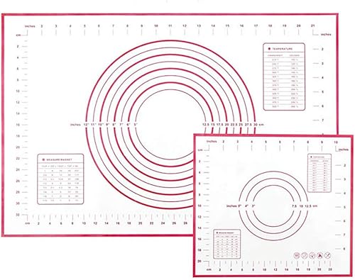Miniatura 2 de shlutesoy 11.8x15.7 in Silicona Baking Mat Amasar Masa Pad Rojo