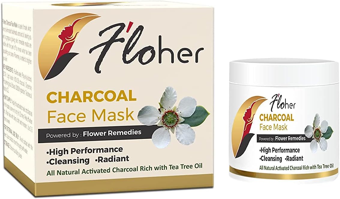 Floher Charcoal Peel Off Face Mask For Oily & all Acne-Prone Skin Deep Skin Cleaning, Eliminates Blackheads, Removes Pollution Impurities& Dirt Clears Pores For Brighter Skin-100g