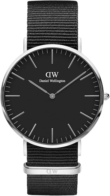 Daniel Wellington Classic Cornwall, Black/Silver Watch, 40mm, NATO, for Men