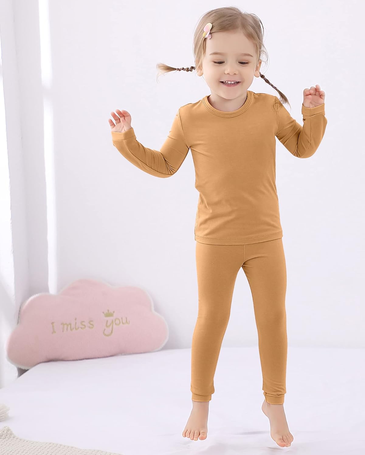 GUISBY Rayon made from Bamboo Pajamas Sets, Kids Toddler Boys Girls Daily Snug Fit Sleepwear Set - Image 7