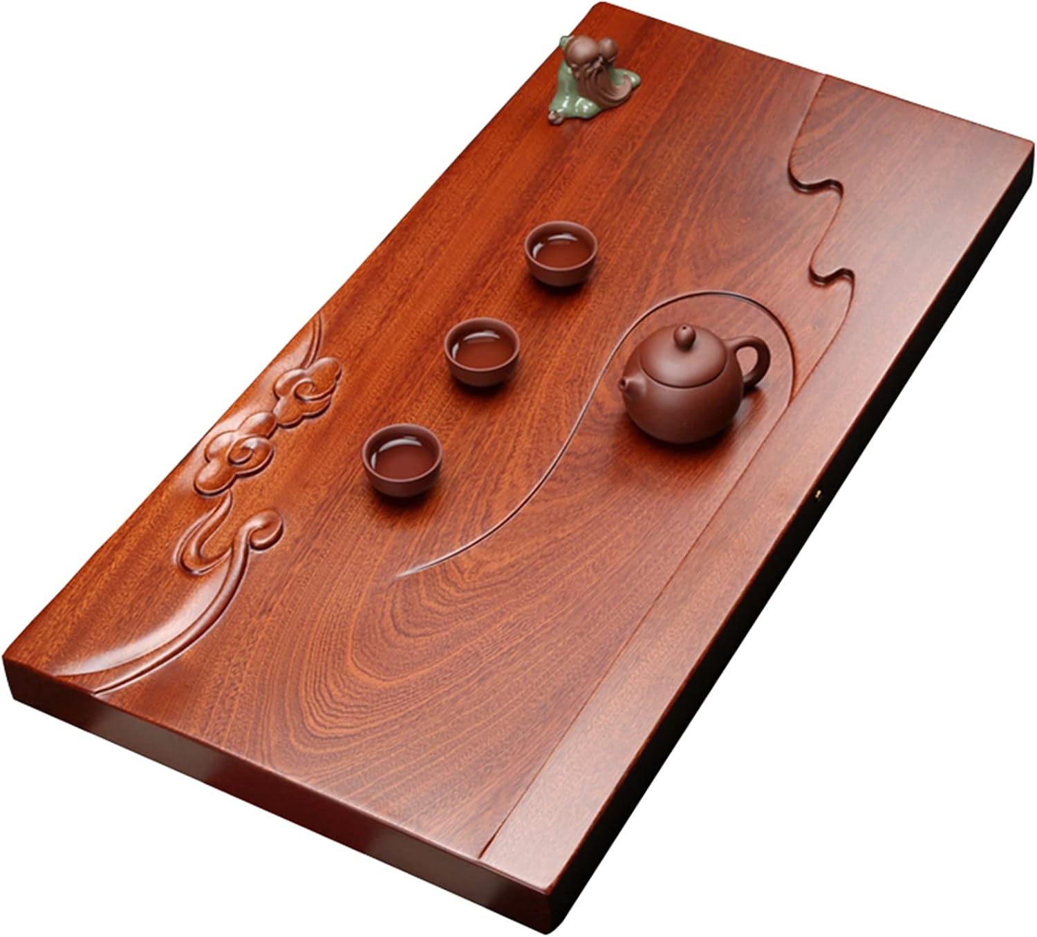 Tea Tray, Chinese Style Water Storage Kong Fu Tea Tray, Portable Teapot Mat, Kitchen Tea Ceremony Small Tea Tray, for Tea House Home Office(A-70 * 38cm)
