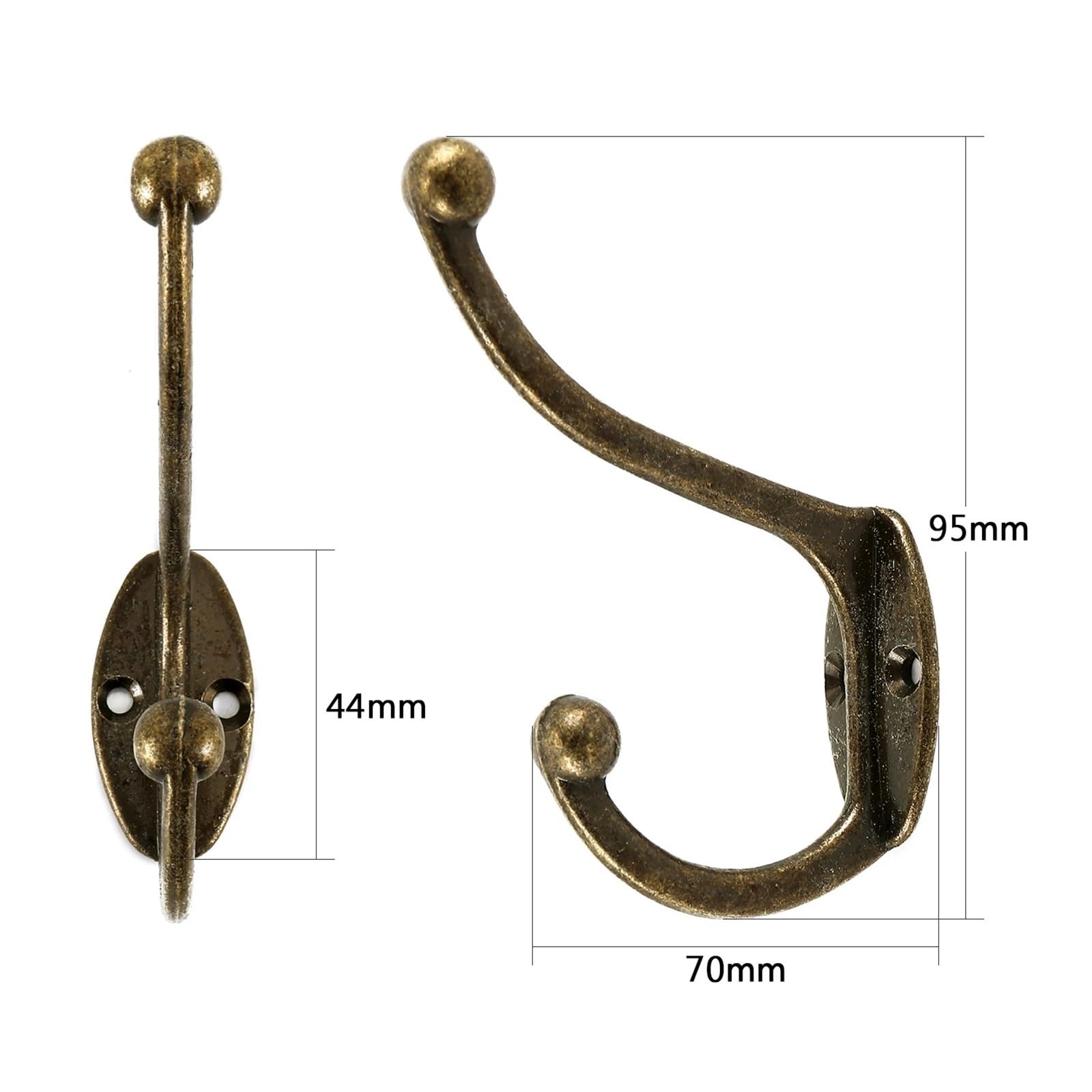 Percheros De Pared Ganchos Retro de 5 uds., Perchero Doble montado en la Pared, Perchero for Ropa de Cobre, Ganchos for Bata de Puerta de Alta Resistencia, Soporte Antideslizante for Bata