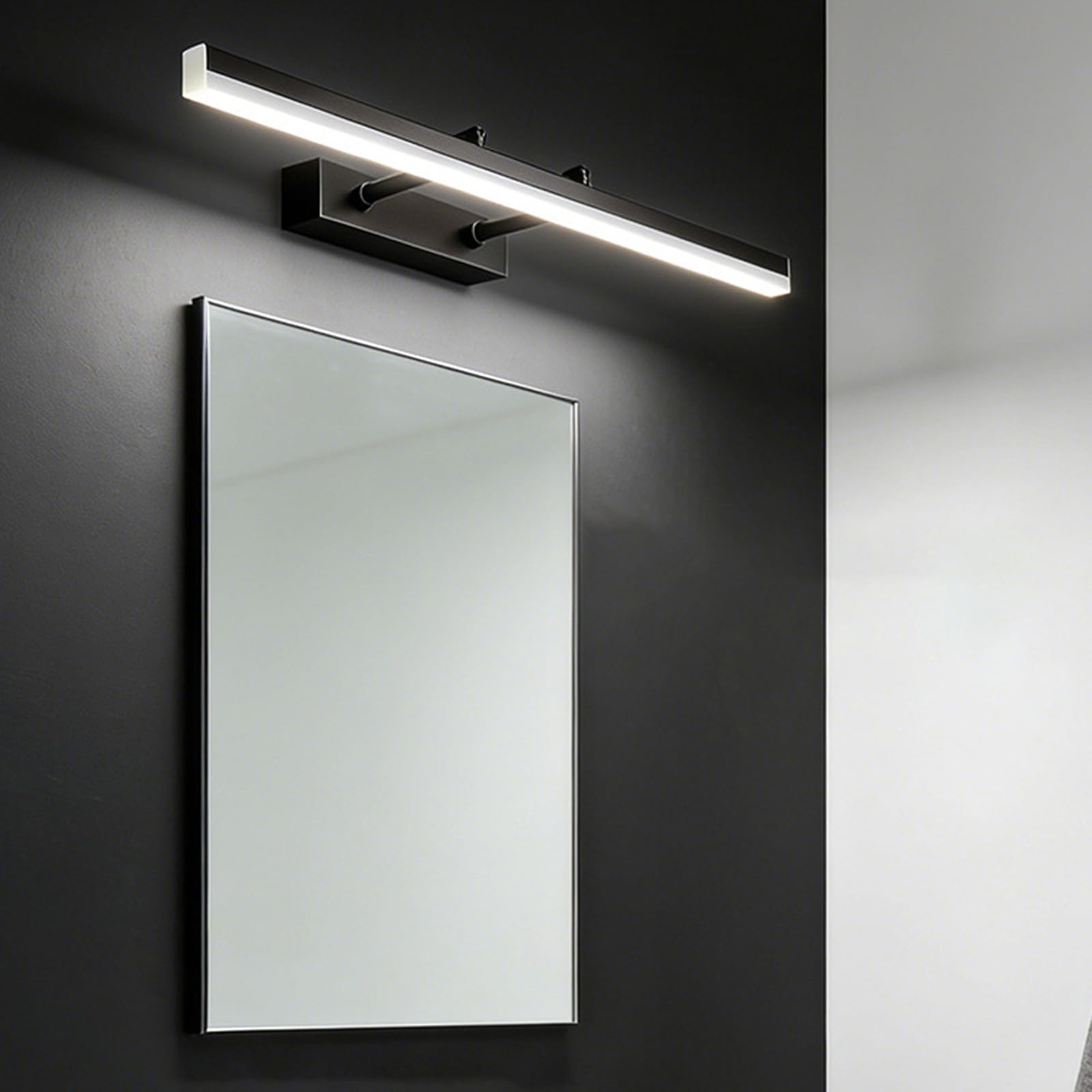 LED Spiegelleuchte Badezimmer Wandleuchten Drei Farbtemperaturen Dimmbare Modern Wandbeleuchtung Ausziehbar Einstellbar Wandlicht Wohnzimmer Schlafzimmer Schminktisch (Silber,80cm)